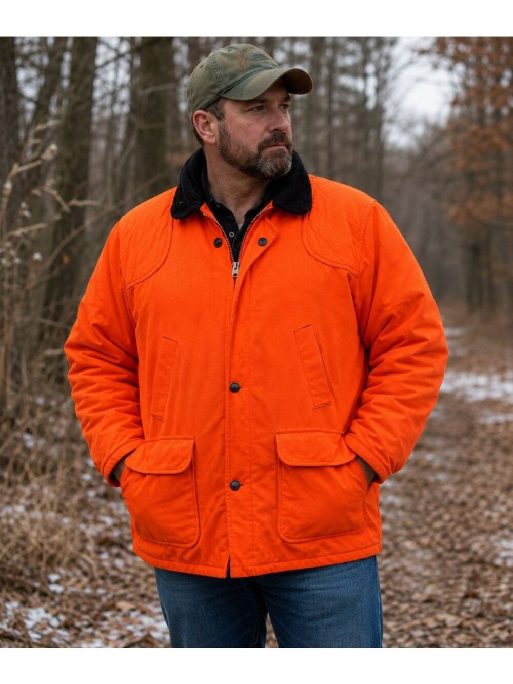 Ted Williams Hunting Jacket Blaze Orange Vintage Field Coat Quilted Outdoors 46